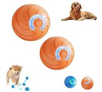 Genérico Duraspin Dog Ball, Dura Spin Ball for Large Dogs, Smart Jumping Balls for Dogs, Interactive Automatic Rolling with Lights, Which Moves on Its Own (Orange*2)