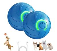 Genérico Duraspin Dog Ball, Duraspin Smart Jumping Ball Dog Toy, Automatic Moving Toys with Lights, Bouncing Interactive Toys for Dogs ＆ Cat (Blue*2pcs)