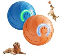 Genérico Duraspins Dog Ball,Interactive Automatic Rolling with Lights Alizure Dog Ball,Dogballs That Moves on Its Own (Blue+Orange)