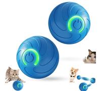 Genérico Duraspins Dog Ball, Smart Jumping Dog Toy, Spin Ball for Large Dogs, Interactive Automatic Rolling with Lights, That Moves on Its Own (Blue*2)