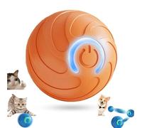 Genérico Duraspins Dog Ball, Smart Jumping Dog Toy, Spin Ball for Large Dogs, Interactive Automatic Rolling with Lights, That Moves on Its Own (Orange)