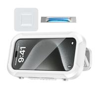 Genérico Dusche Handyhalterung - 19,8cm Wandhalterung Box | ABS & Pet Wasserdicht Hülle, 360 Grad Drehbarer Anti Beschlag Touchscreen Ständer Für Badezimmer Fliesen Spiegel Badewanne Pool SPA Sauna