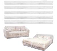 Genérico Dust Covers For Furniture - 5 Piece Transparent Stretchable Furniture Dust Protector Set | Protective Covers For Keeping F́urniture Clean from Dirt and Moisture | Suitable F́or Couch Sofa