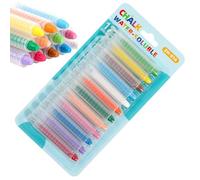 Genérico Dustless Chalk - 12 Colors Water Soluble Colored Blackboard Set | Washable Smooth Writing Dust Free ABS Titanium Dioxide Protective Cover Kids Drawing Indoor Outdoor Use Kit