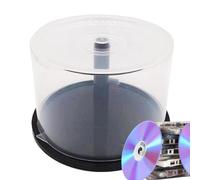 Genérico DVD Cake Case - Clear Disc Storage Container, Black Spindle Organizer, Fifty Capacity Media Holder, Protective Archive Bucket | Media Spindle Holder,For Bar Home Movie Software Collection