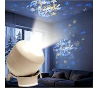 Genérico Dynamic Rotating LED Projector Light, USB Rechargeable Projector Light with Colorful Snowflake/Christmas/Ocean Dynamic Patterns, Multi-Angle Projection Brightness Adjustable Night Lamp