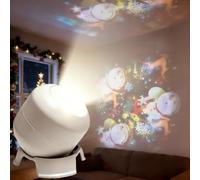 Genérico Dynamic Rotating LED Projector Light, USB Rechargeable Projector Light with Colorful Snowflake/Christmas/Ocean Dynamic Patterns, Multi-Angle Projection Brightness Adjustable Night Lamp