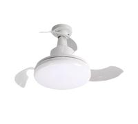 Genérico E27 Hidden Retractable Fan Ceiling Light, Foldable Transparent