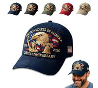 Genérico Eagle - United States 250th Anniversary Hat, Adjustable Patriotic Baseball Cap with Bald Eagle,250 Anniversary USA Hat Unisex (1)