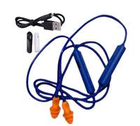 Generico Earplug Headphones | Yellow/Blue, 11.8in Cord, IPX5 Waterproof | Rechargeable Neckband Earbuds With Heavy Bass | Hearing Protection For Construction, Industrial