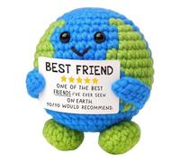 Genérico Earth Crochet - Regalos de agradecimiento, positivos con tarjeta, juguete de ganchillo mejores amigos para siempre la tierra para hombres y mujeres, de cumpleaños, bolsas de regalo