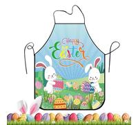 Genérico Easter Aprons For Women - Polyester 72cm | Adjustable Kitchen Clothes | Bunny Egg Prints Flower Apron - For Cooking Dishwashing Garden Farm Painting Artist