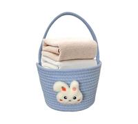 Generico Easter Basket for Kids - Cotton Rope 23 x 18 x 16 cm | Small Easter Bunny Basket with Handle | Kids Shopping Bag Egg Toys Hunts Party Boys Girls