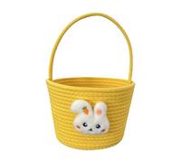 Generico Easter Basket for Kids - Cotton Rope 23 x 18 x 16 cm | Small Easter Bunny Basket with Handle | Kids Shopping Bag Egg Toys Hunts Party Boys Girls