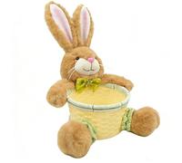 Genérico Easter Bunny Basket | Cute Rabbit Shape Eggs Container 10.24In Candy Storage Basket | Plush Rattan Cloth Holder for Kids Party Home Holiday Family Gatherings Snacks Chocolates Candies