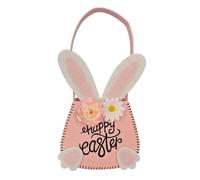 Genérico Easter Bunny Basket, pequeño conejo Easter Bucket with Ears, 5,51 x 1,97 in Cute Party Decoration, Reutilizable Egg Treat Bag, Perfect for Holiday and Home Celebrations, rosa, Se référer au
