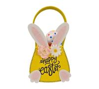 Genérico Easter Bunny Basket, pequeño conejo Easter Bucket with Ears, 5,51 x 1,97 in Cute Party Decoration, Reutilizable Egg Treat Bag, Perfect for Holiday and Home Celebrations, amarillo, Se référer