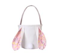 Genérico Easter Bunny Basket, Reusable Rabbit Tote, 10.63x10.63x14.57 inches, Spring Candy Container, Cute Bunny Design, Fabric with Handles, Egg Hunt Accessory, Holiday Treat Holder