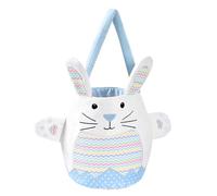 Genérico Easter Bunny Bucket Bag, Reusable Bunny Tote with Handles, 10 x 8,6 in Spring Rabbit Egg Hunt Basket, Fun Party Supplies for Easter Boys and Girls and Other Games