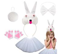 Genérico Easter Bunny Costume - Easter Bunny Ears | Bunnies Headband, Adjustable Rabbit Cosplay Set For Halloween Christmas, Comfortable Party Accessories For Festivities, Rabbit Costume