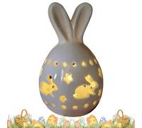 Genérico Easter Bunny Decor | Ceramic Easter Rabbit Light Ornament, Tabletop Bunny Lamp,for Centerpiece Party Holiday Spring Mantle Fireplace Office Home Windowsill