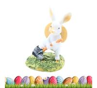 Genérico Easter Bunny Decor - DIY Small Resin Spring Figurines | Cute Animal Miniature Ornaments Hand Painted Farmhouse Tabletop Accent for Doll House, Living Room, Desk, Apartment or Outdoor Garden