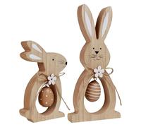 Genérico Easter Bunny Decoration Wood - Standing Rabbit Craft For Holiday | Wooden with Festive Design, Easter Bunny Decor For Home Office Apartment Collectors Dinner Party Window Sill Bedside