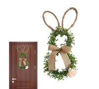 Genérico Easter Bunny Door Wreath - 19,6 pulgadas Artificial Bunny Decor | Indoor Flower Bow Wreath - Spring Decor for Home Porch Wall Window, Seasonal Holiday Display Indoor Outdoor