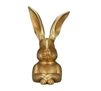 Genérico Easter Bunny Figurine | Gold Rabbit Decor Statue | Spring Table Centerpiece for Home, Office, Bedroom, Living Room, Bathroom, Shelf, Holiday & Party