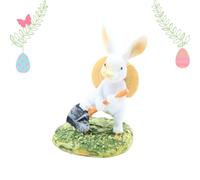 Genérico Easter Bunny Figurines, Resin Animal Bunny Decor, Cute Small Spring Statue, Adorable Easter Decorative Figurines for Home, Nursery Table Bookshelf Entryway Doll House Outdoor Garden Display