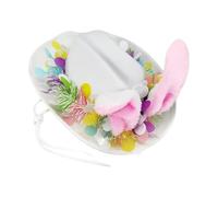 Genérico Easter Bunny Hat - 25x32x11cm Cute Festive Seasonal Headwear,Easter Cowboy Hat | For Egg Hunts Carnival Birthday Parties Family Gatherings Celebrations