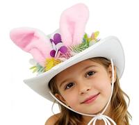 Genérico Easter Bunny Hat - Non-Woven Fabric 25x32x11cm | Cute Festive Seasonal Headwear Easter Cowboy Hat | For Egg Hunts, Carnival, Birthday Parties, Family Gatherings, Holiday Celebrations