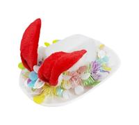 Genérico Easter Bunny Hat - Non-Woven Fabric 25x32x11cm | Cute Festive Seasonal Headwear Easter Cowboy Hat | For Egg Hunts, Carnival, Birthday Parties, Family Gatherings, Holiday Celebrations