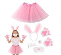 Genérico Easter Bunny Headband Set, Plush Pink Ears And Tail, Costume Accessory For Skirts And Outfits, Soft Comfortable Material, Party Holiday Fun, Birthday Stage Performance Vacation Use