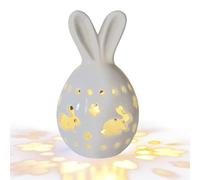 Genérico Easter Bunny Lamp | Ceramic Rabbit Table Light with Battery, Spring Holiday Decor for Mantel, Fireplace, Windowsill and Party Centerpiece