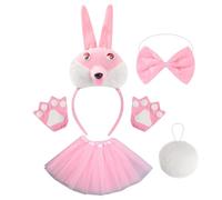 Genérico Easter Bunny Traje, cómoda Rabbit Headband, orejas con cable interno, transpirable, poliéster Fabric Apparel, Plush Aesthetic Design with Soft Tail, Festive Holiday Suit for Party Events
