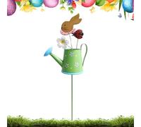 Genérico Easter Bunny Watering Can Garden Stake, Metal Watering Can Design Backyard Decor, Patio Decorative Stakes, for Spring Outdoor Garden Yards Patio Porch Lawn (Green)
