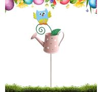 Genérico Easter Bunny Watering Can Garden Stake, Metal Watering Can Design Backyard Decor, Patio Decorative Stakes, for Spring Outdoor Garden Yards Patio Porch Lawn (Pink)