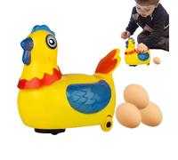 Genérico Easter Chick Decoration- Electric Hen Toy Laying Eggs, Creative Educational Chick Walking Toys with Universal Wheels Light Up Easter Ornaments For Boys Girls Kids Children Fun Gift