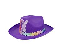 Genérico Easter Cowboy Hat - Non Woven 26x33x12cm Bunny Ear Costume | Kids Cowgirl Hat with Cute Design, Party Favor, Stage Performance Use | Easter Hát Kids Dress Up, Carnival Birthday Events