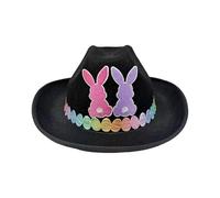 Genérico Easter Cowboy Hat - Non Woven 26x33x12cm Bunny Ear Costume | Kids Cowgirl Hat with Cute Design, Party Favor, Stage Performance Use | Easter Hát Kids Dress Up, Carnival Birthday Events