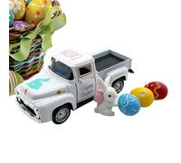 Generico Easter Decorations - Small Farm-Style Truck Model with Eggs And Bunny | Easter Truck Decor Suitable for Table Dorm Porch Living Room Home Kitchen Mantel