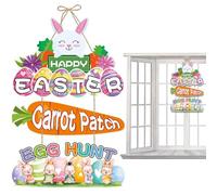 Genérico Easter Door Wreath, Easter Bunny Wreath, Rabbit Wooden Decoration Garland |for Friends Family Holiday Front Porch Outdoor Wall Indoor Home Outside