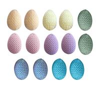 Genérico Easter Egg Decor - Crochet Knit Ornaments 14 Pack, Pastel Colors | Spring Holiday Garland Fillers for Wreath Jarrón Mesa Centerpiece in Home Office Classroom Party Display