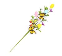 Genérico Easter Egg Picks, Colorful Easter Picks, 15.7 Inch Artificial Butterfly Branch Decoration with Flowers and Leaves, Home Party Seasonal Decor for Wedding Birthday Holiday Indoor Outdoor Use