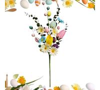 Genérico Easter Egg Stems - 17.32 Inches Floral Spring Decor | ABS Flowers - Vibrant Festive Arrangement Colorful Artificial Design Creates A Warm Seasonal Atmosphere For Home.