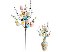 Genérico Easter Egg Stems - 17.32 Inches Floral Spring Decor | ABS Flowers - Vibrant Festive Arrangement Colorful Artificial Design Creates A Warm Seasonal Atmosphere For Home.
