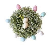 Genérico Easter Eggs Wreath, Artificial Easter Door Wreath with Lighted Eggs, Spring Festival Flower Garland Decor for Fireplaces Shelves, Stairs, Vibrant Holiday Decor for Homes and Offices