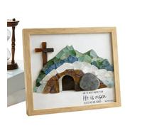Genérico Easter Empty Tomb Picture Frames, Empty Tomb Easter Scene Picture For Christian Decoration, He Is Risen Resurrection Scene For Religious Display