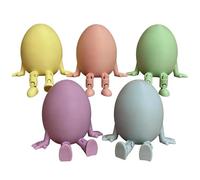 Genérico Easter Figurines | 5 Pieces 3D Printed Funny Movable Joints | Cute Egg Toy Spring Decor | For Home Bedroom Living Room Desk Bookshelf Entryway Birthday Party Favors DlY Landscape Terrarium